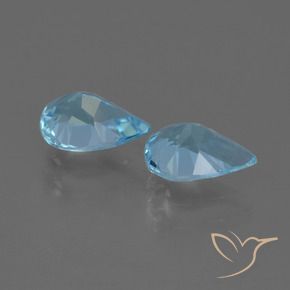 Gemme di Topazio Blu svizzero naturale da 1.47 ct, Forma a pera, VVS-VS