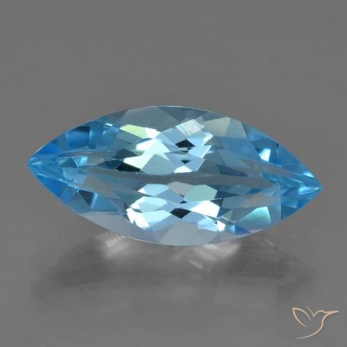 Topazio Blu svizzero naturale da 3.50 ct, Taglio marquise, VVS-VS