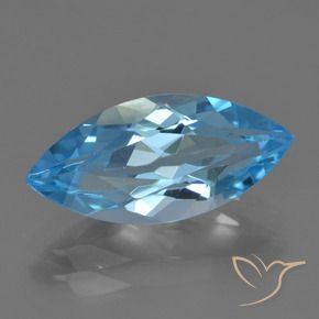 Topazio Blu svizzero naturale da 3.50 ct, Taglio marquise, VVS-VS
