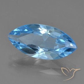 Topazio Blu svizzero naturale da 3.56 ct, Taglio marquise, VS
