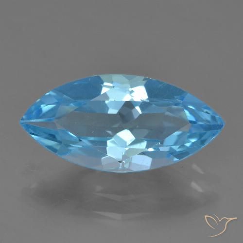 3.51ct Naturale Celeste Topazio, Taglio marquise, VS