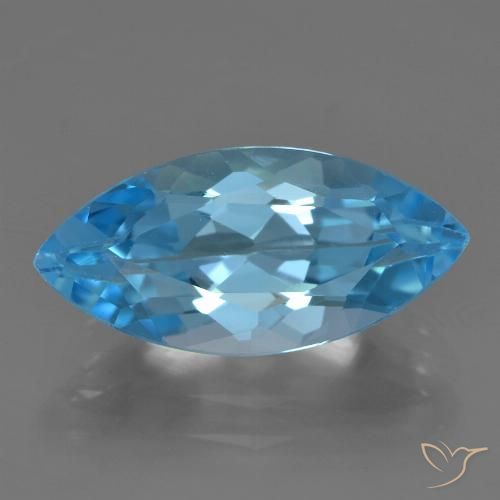 Topazio Blu svizzero naturale da 4.28 ct, Taglio marquise, VS