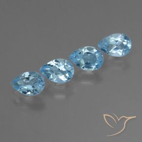 Gemme di Topazio Celeste naturale da 2.17 ct, Forma a pera, VS