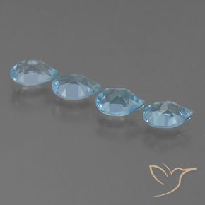 Gemme di Topazio Celeste naturale da 2.17 ct, Forma a pera, VS