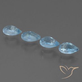 Gemme di Topazio Blu svizzero naturale da 2.41 ct, Forma a pera, VS