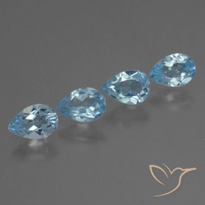 Gemme di Topazio Blu svizzero naturale da 2.05 ct, Forma a pera, VS