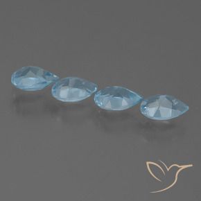 Gemme di Topazio Blu svizzero naturale da 2.05 ct, Forma a pera, VS