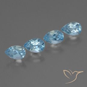 Gemme di Topazio Blu svizzero naturale da 2.09 ct, Forma a pera, VS