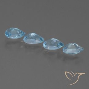 Gemme di Topazio Blu svizzero naturale da 2.09 ct, Forma a pera, VS
