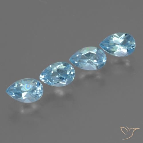 Gemme di Topazio Celeste naturale da 2.02 ct, Forma a pera, VS