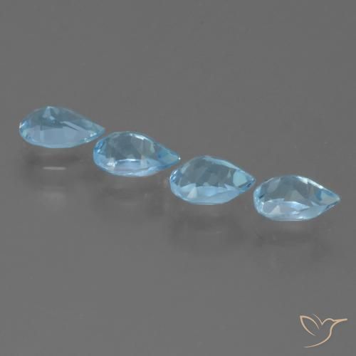 Gemme di Topazio Celeste naturale da 2.36 ct, Forma a pera, VS