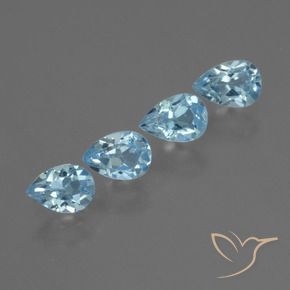Gemme di Topazio Celeste naturale da 2.29 ct, Forma a pera, VS
