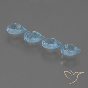 Gemme di Topazio Celeste naturale da 2.29 ct, Forma a pera, VS