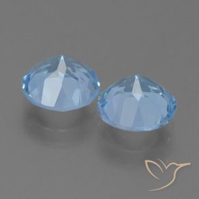 Topazio naturale blu da 4,75 ct, taglio rotondo, VS