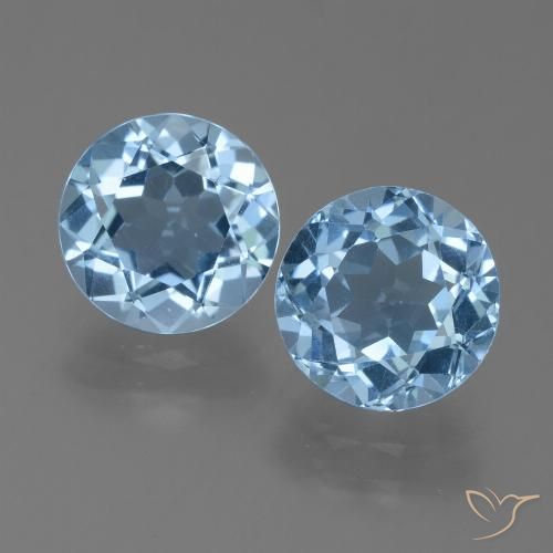 4.81ctw Naturale Celeste Topazio, Rotondo, VVS-VS