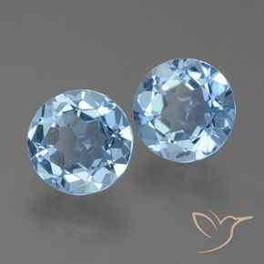 Gemme di Topazio Celeste naturale da 4.67 ct, Rotondo, VS