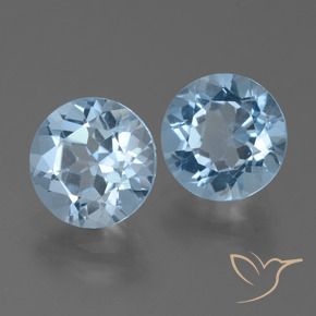 Gemme di Topazio Celeste naturale da 4.96 ct, Rotondo, VS