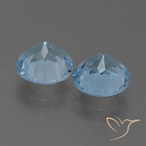 Gemme di Topazio Celeste naturale da 4.96 ct, Rotondo, VS