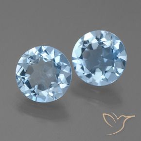 Gemme di Topazio Celeste naturale da 4.17 ct, Rotondo, VS