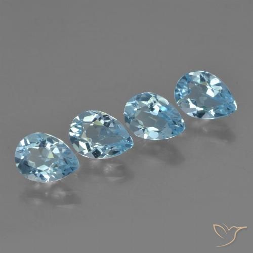 3.38ctw Naturale Celeste Topazio, Forma a pera, VVS-VS