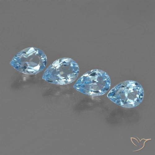 2.73ctw Naturale Celeste Topazio, Forma a pera, VVS-VS