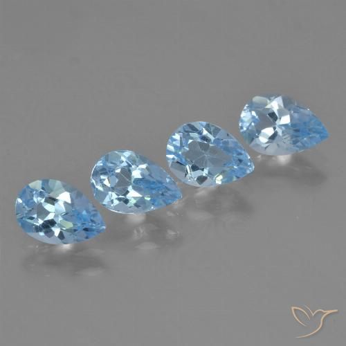 3.16ctw Naturale Celeste Topazio, Forma a pera, VVS-VS