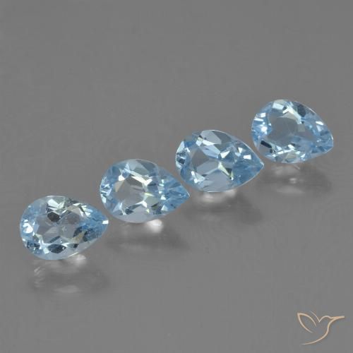 Gemme di Topazio Celeste naturale da 2.86 ct, Forma a pera, VS