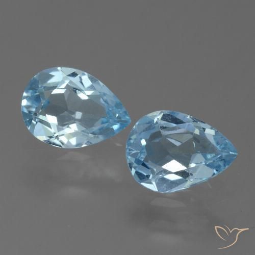 1.38ctw Naturale Celeste Topazio, Forma a pera, VVS-VS