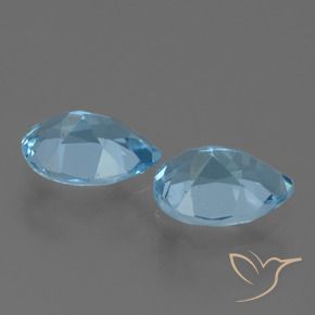 Gemme di Topazio Celeste naturale da 1.68 ct, Forma a pera, VVS-VS
