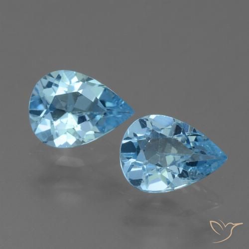 1.47ctw Naturale Celeste Topazio, Forma a pera, VVS-VS