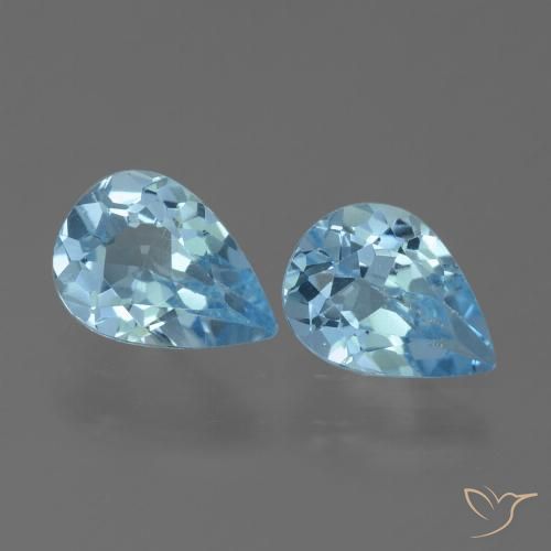 1.44ctw Naturale Blu svizzero Topazio, Forma a pera, VS