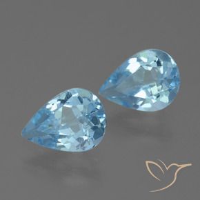 Gemme di Topazio Blu svizzero naturale da 1.44 ct, Forma a pera, VS