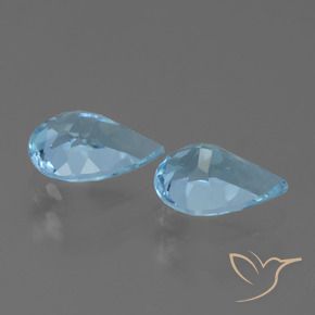 Gemme di Topazio Blu svizzero naturale da 1.44 ct, Forma a pera, VS