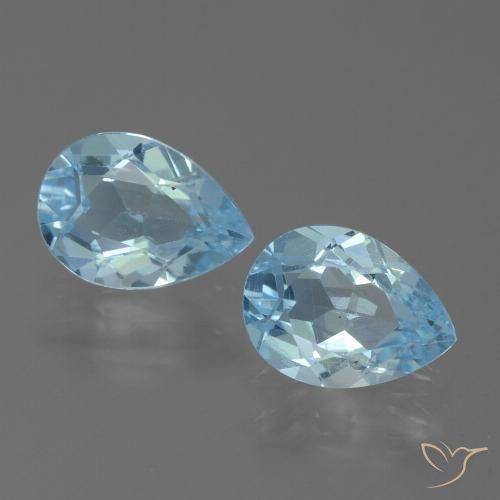 1.50ctw Naturale Celeste Topazio, Forma a pera, VVS-VS