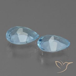 Gemme di Topazio Celeste naturale da 1.50 ct, Forma a pera, VVS-VS