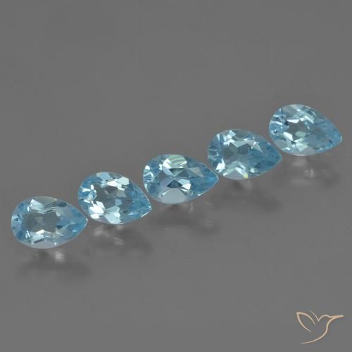 2.54ctw Naturale Blu svizzero Topazio, Forma a pera, VS