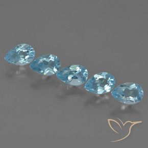 Gemme di Topazio Blu svizzero naturale da 2.54 ct, Forma a pera, VS