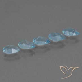 Gemme di Topazio Blu svizzero naturale da 2.54 ct, Forma a pera, VS