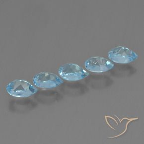 Gemme di Topazio Celeste naturale da 2.91 ct, Forma a pera, VS