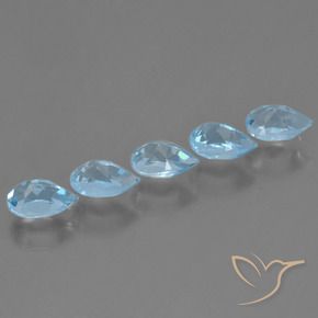 Gemme di Topazio Celeste naturale da 3.11 ct, Forma a pera, VS