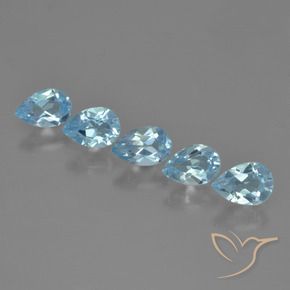 Gemme di Topazio Celeste naturale da 2.27 ct, Forma a pera, VS