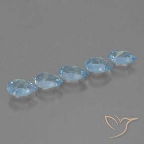 Gemme di Topazio Celeste naturale da 2.27 ct, Forma a pera, VS