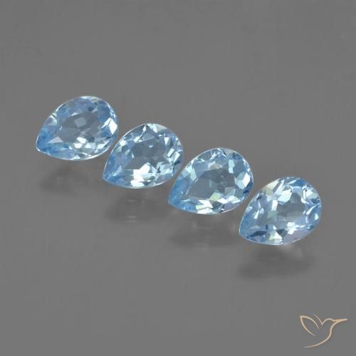 3.47ctw Naturale Celeste Topazio, Forma a pera, VVS-VS