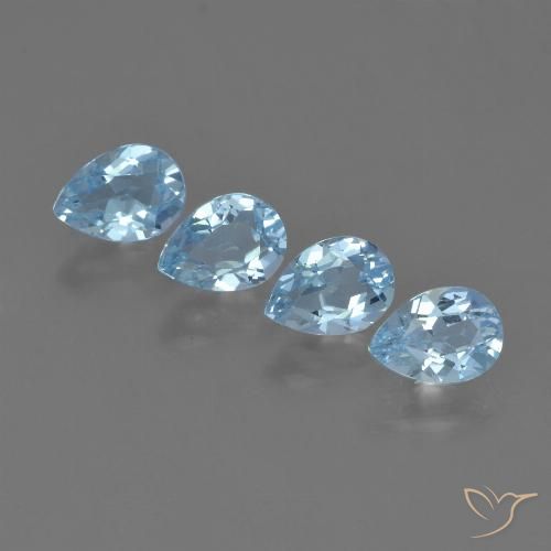 3.52ctw Naturale Blu svizzero Topazio, Forma a pera, VVS-VS