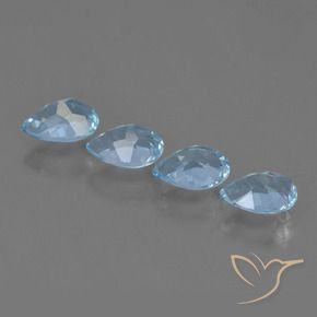 Gemme di Topazio Blu svizzero naturale da 3.52 ct, Forma a pera, VVS-VS