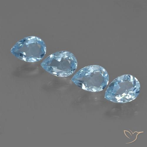 3.53ctw Naturale Celeste Topazio, Forma a pera, VVS-VS