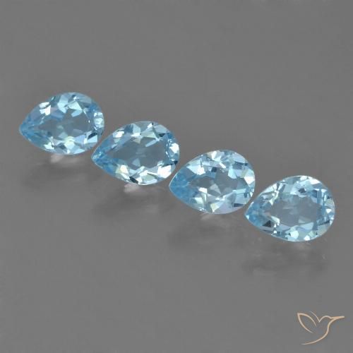 3.48ctw Naturale Celeste Topazio, Forma a pera, VVS-VS