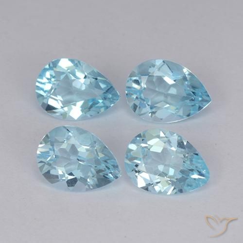 3.26ctw Naturale Celeste Topazio, Forma a pera, VVS-VS