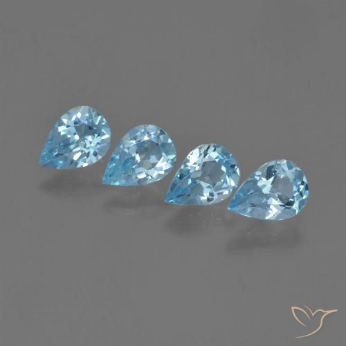 2.83ctw Naturale Celeste Topazio, Forma a pera, VVS-VS