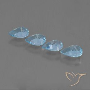 Gemme di Topazio Celeste naturale da 2.83 ct, Forma a pera, VVS-VS